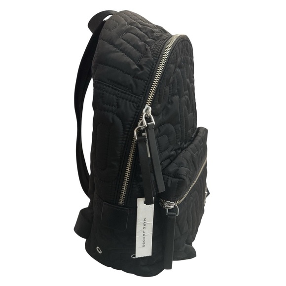 MARC JACOBS Quilted Nylon Backpack Black Large Laptop School Travel Bag NWT - Picture 3 of 15